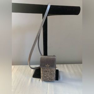 KATE SPADE GLITTER CROSSBODY PHONE BAG